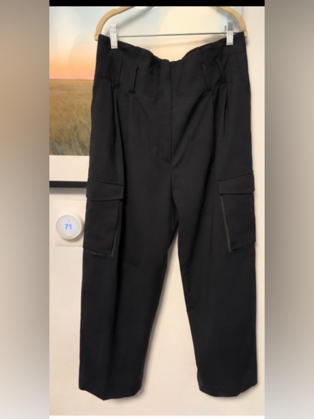 NWOT Brunello Cucinelli Black Virgin Wool Cargo Utility Pants IT 48 US 12